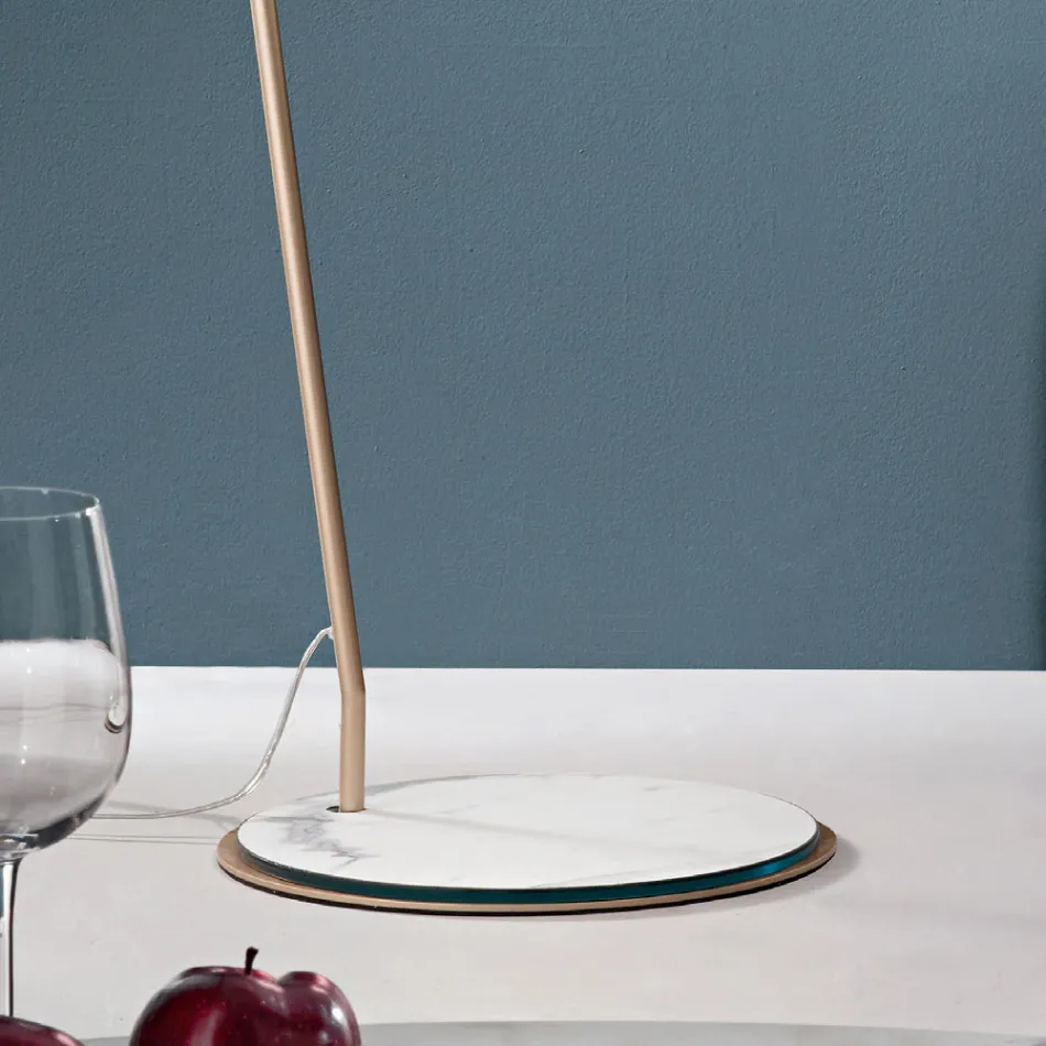 Metalgulvlampe med Pvc-skærm beklædt med stof - Adriana Viadurini