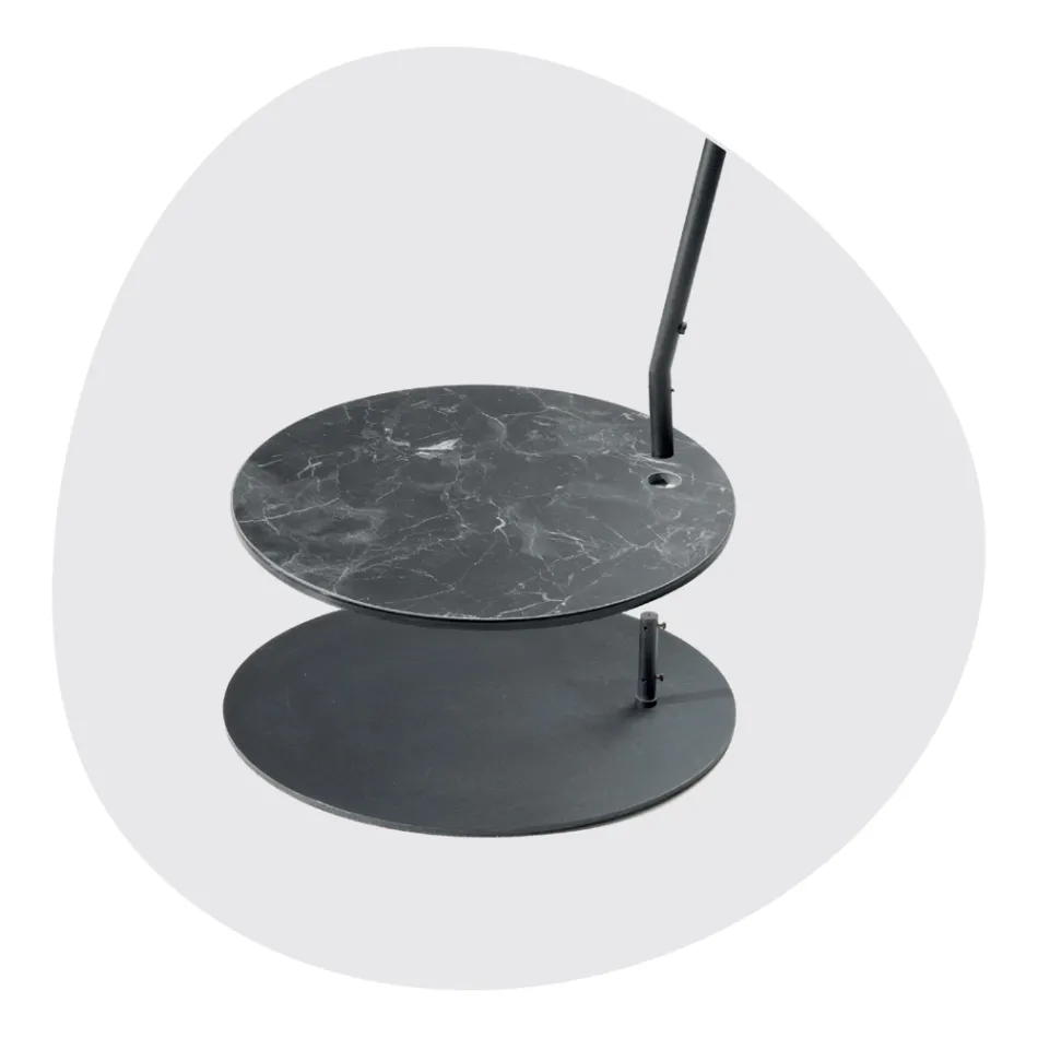 Metalgulvlampe med Pvc-skærm beklædt med stof - Adriana Viadurini