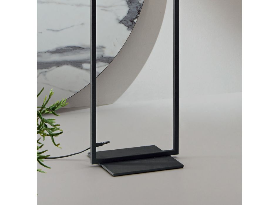 Malet metal gulvlampe med blæst glas diffuser - Salamanca Viadurini