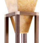 Gulvlampe i onyx og design træ Grilli York lavet i Italien Viadurini
