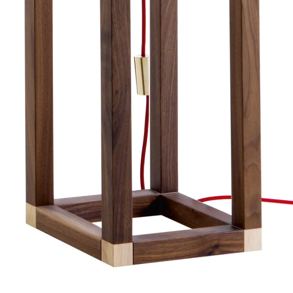 Gulvlampe i onyx og design træ Grilli York lavet i Italien Viadurini