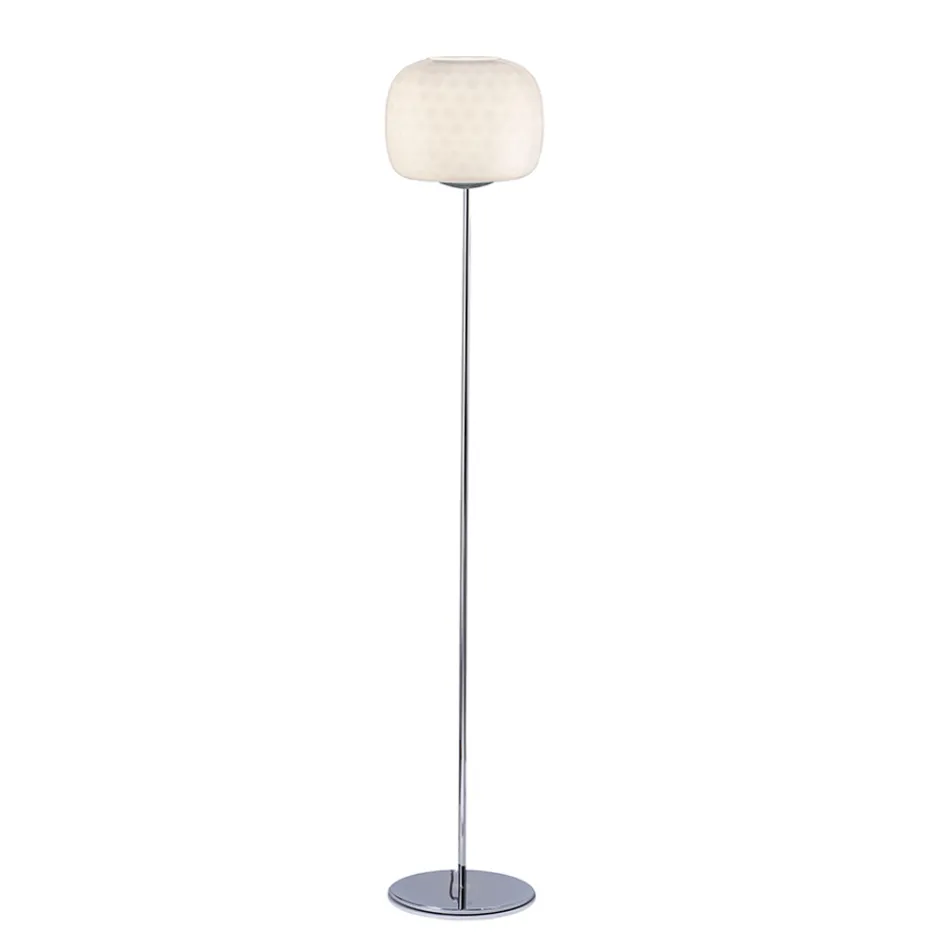 Glasgulvlampe med to finish og metalramme fremstillet i Italien - Brera Viadurini