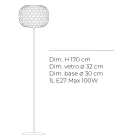 Glasgulvlampe med to finish og metalramme fremstillet i Italien - Brera Viadurini