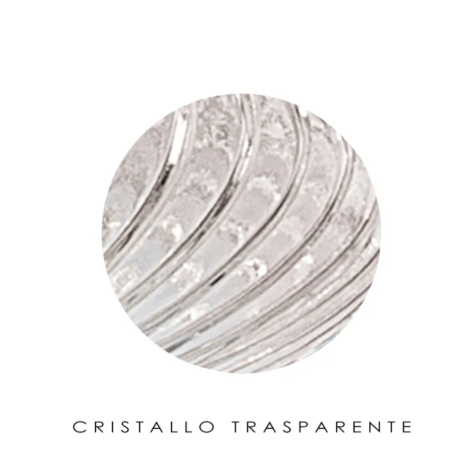 Ribbet og håndblæst venetiansk glasgulvlampe - Dafne Viadurini