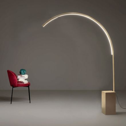 Moderne gulvlampe med dæmpbart LED-lys i malet metal - Picea Viadurini