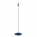 Moderne gulvlampe med forkromet struktur og glasplade Fremstillet i Italien - Saturno