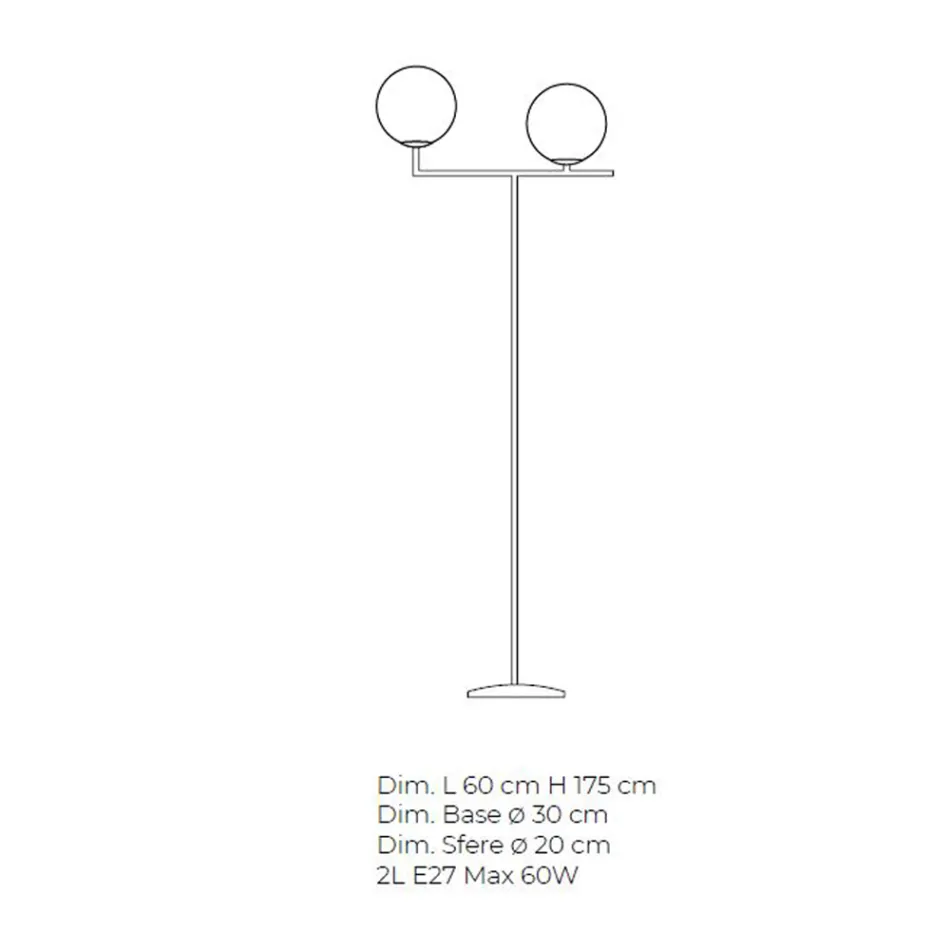 Moderne gulvlampe i håndblæst venetiansk glas - sne Viadurini