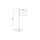 Vintage 3-armet håndklædeholder i messing og keramik - Lyon Viadurini