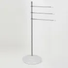 Vintage 3-armet håndklædeholder i messing og keramik - Lyon Viadurini