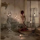 Stue gulvlampe 3 lys i hvidt eller naturligt metal Minimal stil - Styling Viadurini