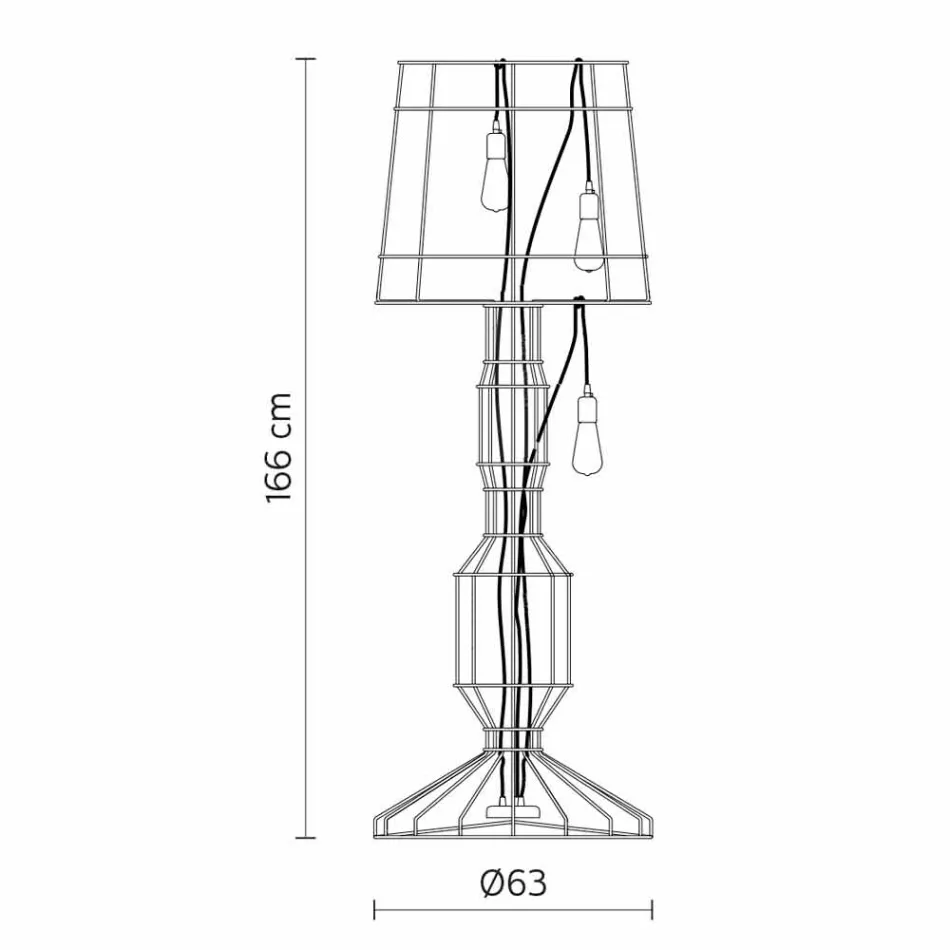 Stue gulvlampe 3 lys i hvidt eller naturligt metal Minimal stil - Styling Viadurini