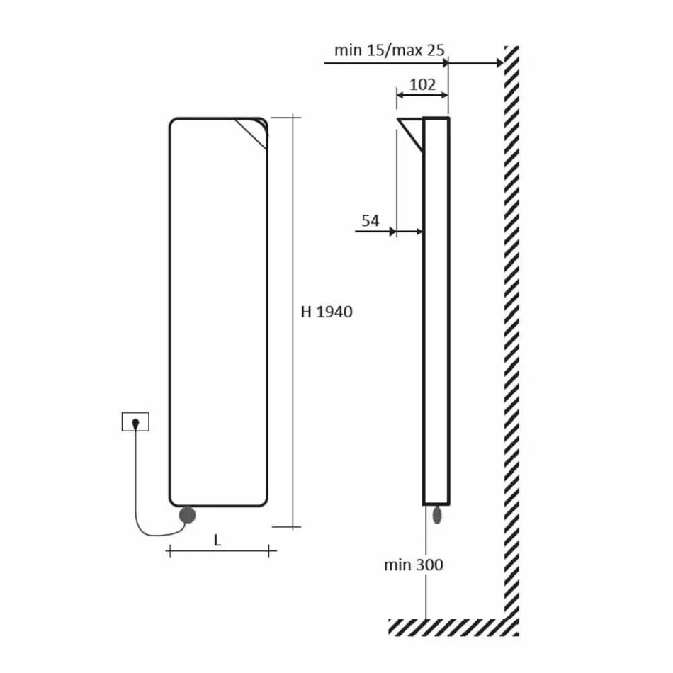 Elektrisk stråleplade med moderne design op til 1000 W - bog Viadurini