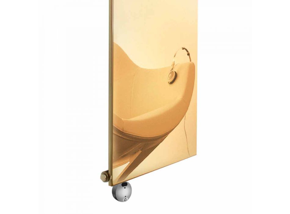 Lodret elektrisk strålingsplade i guld, moderne design op til 1000 W - is Viadurini