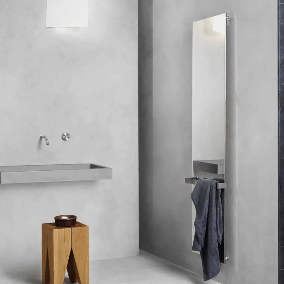 Lodret strålingsplade i rustfrit stål Reflex moderne design ved 510 W - is Viadurini