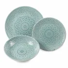 Moderne farvede plader 18 stk komplette bordservice i Gres - Creta Viadurini