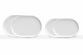Moderne design hvide ovale serveringsplader i porcelæn 4 stykker - Arktis