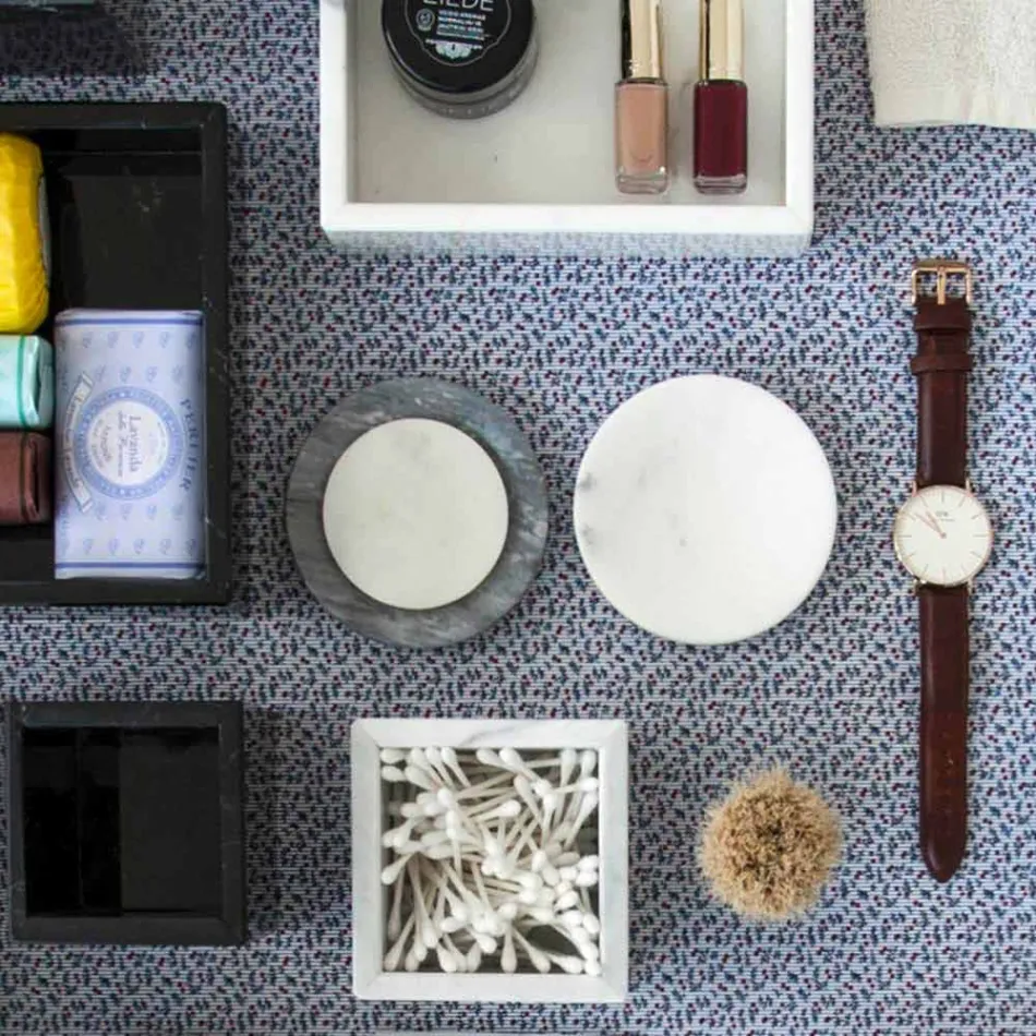 Hvid Carrara marmor sæbeskål fremstillet i Italien - Sismo Viadurini