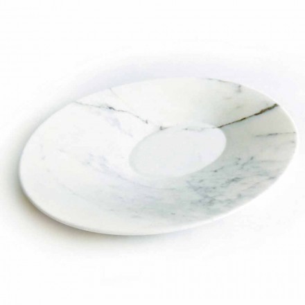 Moderne centerpiece plade i hvid Carrara marmor fremstillet i Italien - Miccio Viadurini