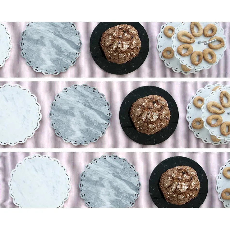 Rund osteplade i hvid eller sort marmor fremstillet i Italien - Kirby Viadurini