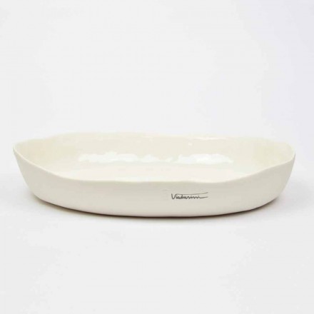 Luksus design hvid porcelæn oval serveringsplade - Arcimaesta Viadurini
