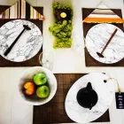 Rund serveringsplade i hvid Carrara marmor fremstillet i Italien - Kamil Viadurini