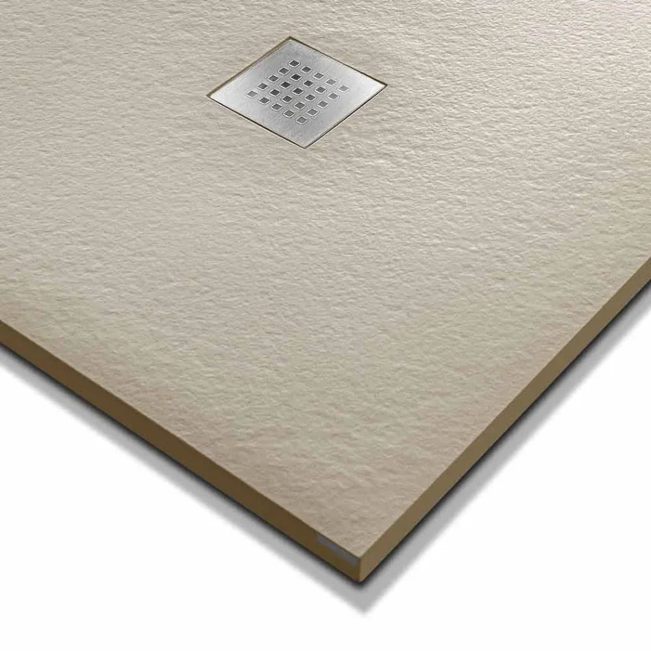 Brusebad 120x70 moderne design i harpiks steneffekt finish - Domio Viadurini