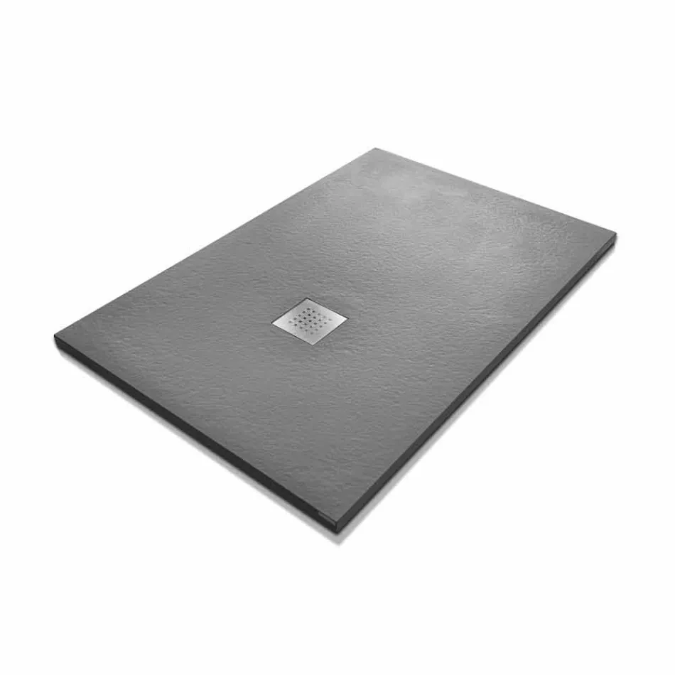 Brusebad 120x70 moderne design i harpiks steneffekt finish - Domio Viadurini