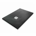 120x90 brusebad i stenharpiks med stålrist - Domio Viadurini