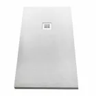 Brusebad 170x80 i steneffektharpiks med stålgitter - Domio Viadurini