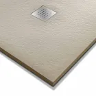 Brusebad 90x70 i harpiks steneffekt Finish Modern Design - Domio Viadurini