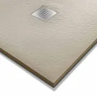 Rektangulært brusebad 140x90 i harpiks steneffektfinish - Domio Viadurini