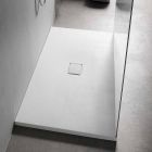 Rektangulært brusebad 160x70 cm i hvid harpiks moderne design - Estimo Viadurini