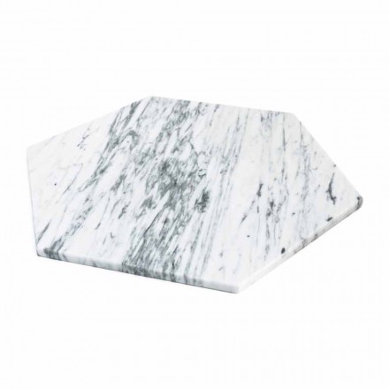 Sekskantet serveringsplade i hvid Carrara-marmor eller sort marquinia - Ludivine Viadurini