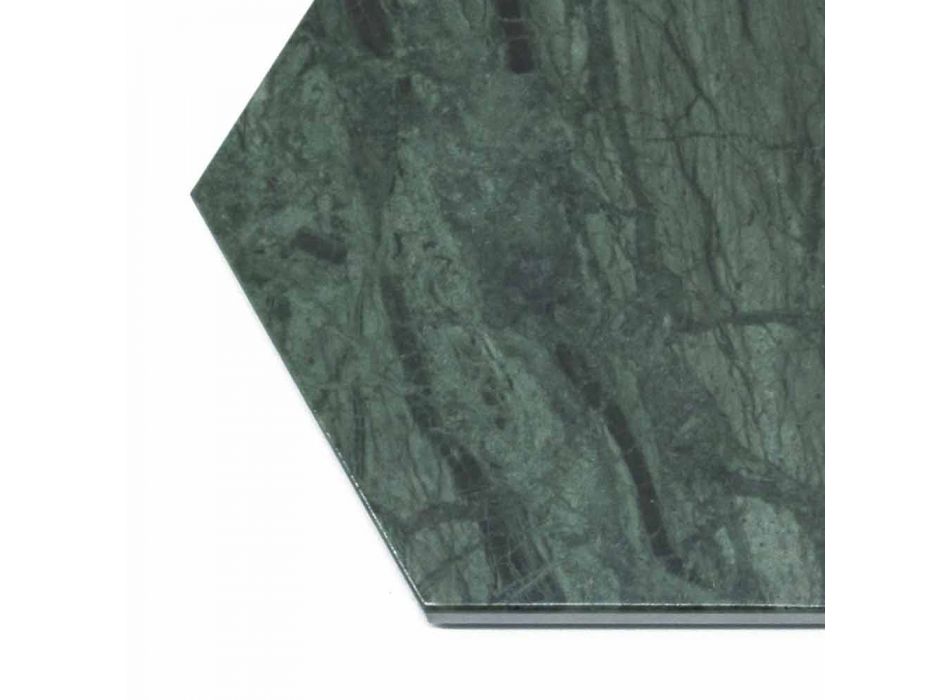 Sekskantet serveringsplade i sort eller grønt marmor med kork 4 stykker - Ludivine Viadurini