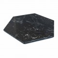 Sekskantet serveringsplade i sort eller grønt marmor med kork 2 stykker - Ludivine