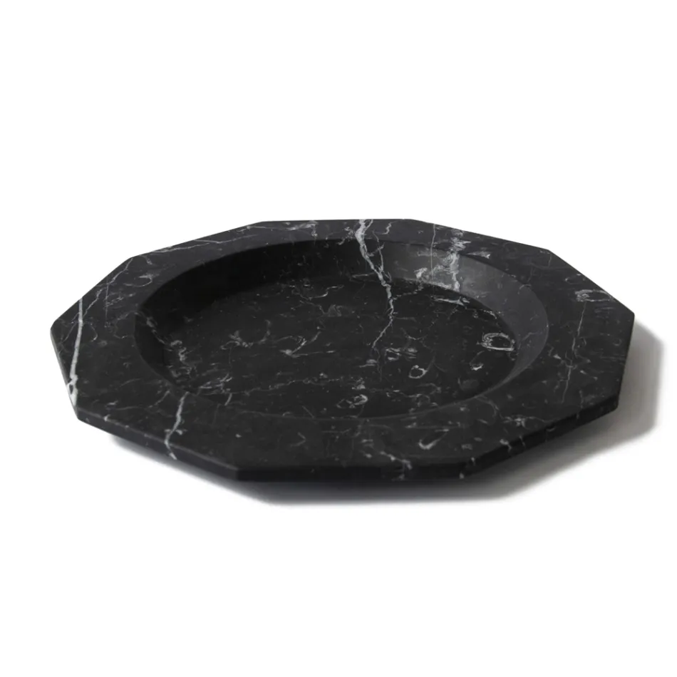 Flad plade i satin marmor Forskellige finish Italiensk luksusdesign - Rhodium Viadurini