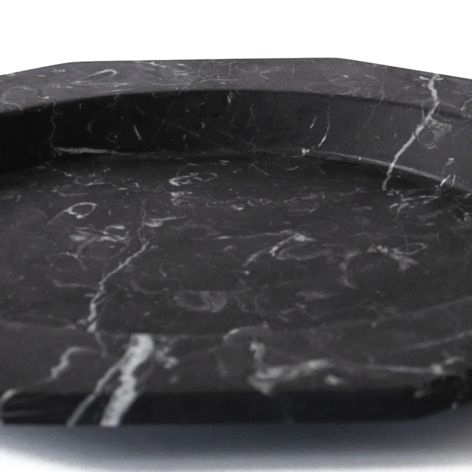 Flad plade i satin marmor Forskellige finish Italiensk luksusdesign - Rhodium Viadurini