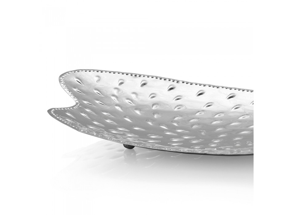 Plade tom lomme sølv metalblad design centerpiece - Tourette Viadurini