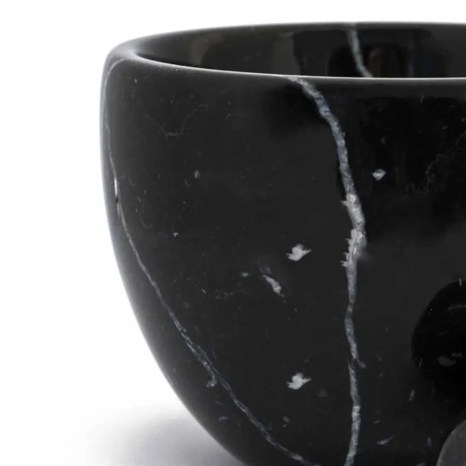 Lille morter med stød i hvid Carrara-marmor fremstillet i Italien - Mirel Viadurini