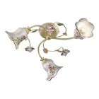 Loftslampe 3 lys Metal og keramik Håndmalet rød tråd - Pisa Viadurini