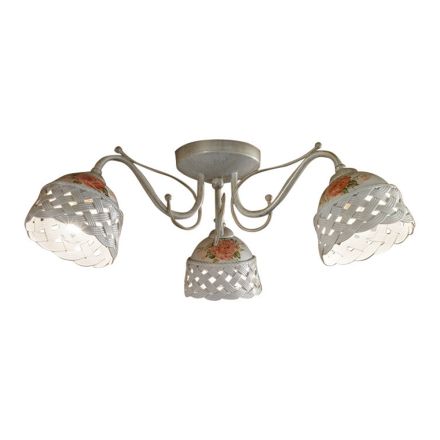 Loftslampe 3 eller 5 lys Håndlavet malet perforeret keramik - Verona Viadurini