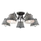 Loftslampe med 3 eller 5 lys i håndmalet broderieffekt Keramik - Ravenna Viadurini