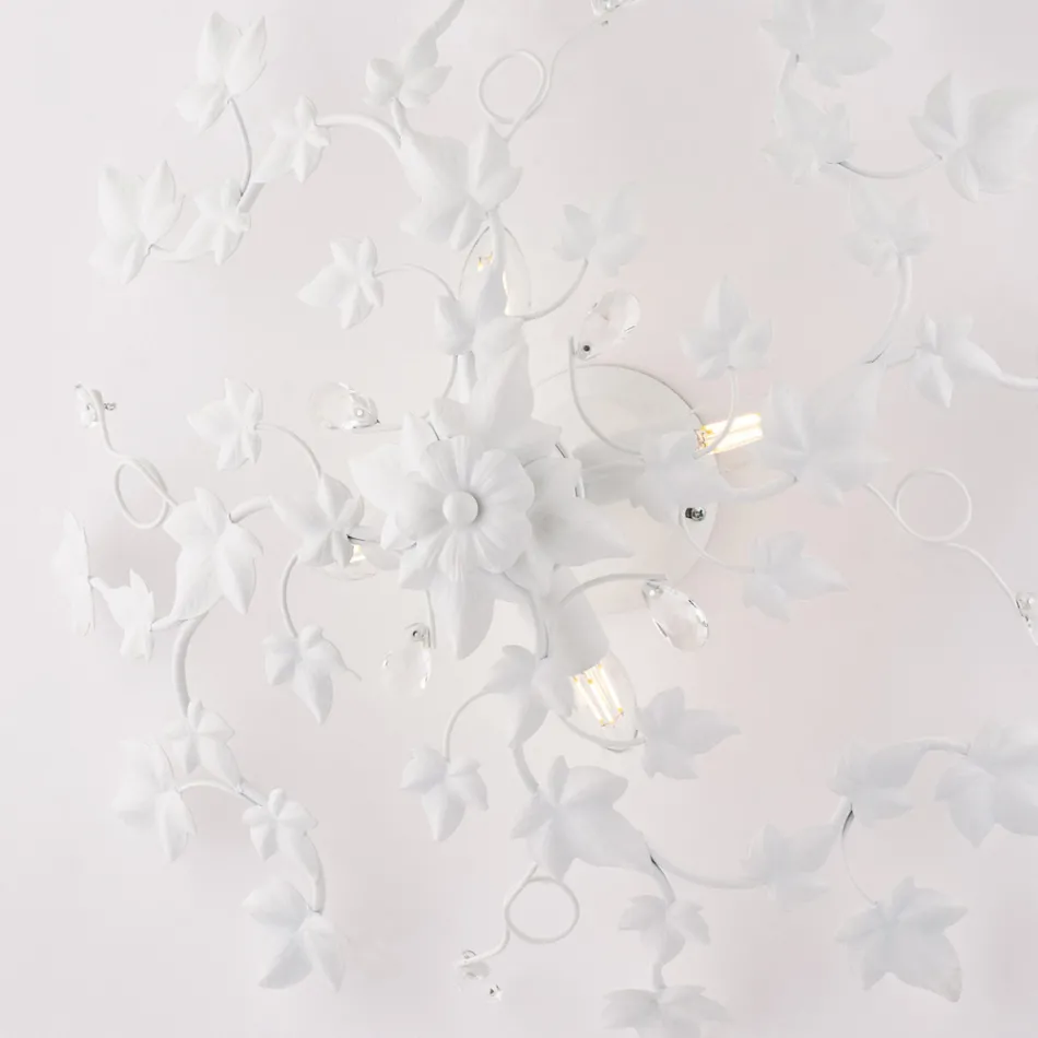 Loftlampe i metal og krystal med 6 lyskilder til sofistikeret stil i interiører – Orchidea Viadurini