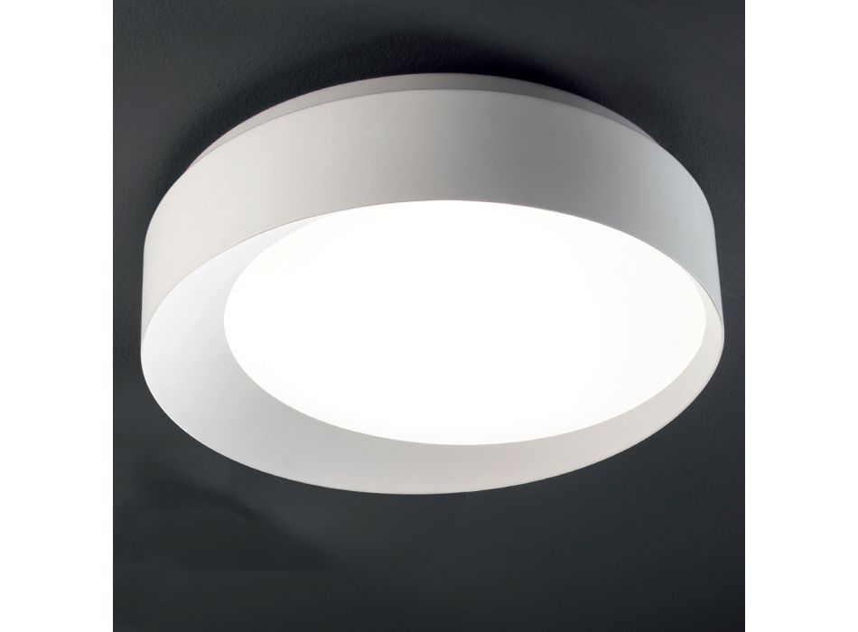Dæmpbar LED-loftslampe i sort eller hvidmalet metal - Ascania Viadurini