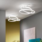 Moderne Design Hvidmalet Metal LED Loftslampe - Rivolta Viadurini