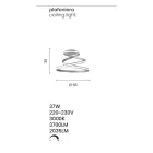 Moderne Design Hvidmalet Metal LED Loftslampe - Rivolta Viadurini