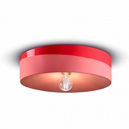 Cirkelformet loftslampe i farvet keramik fremstillet i Italien - Ferroluce Pi Viadurini
