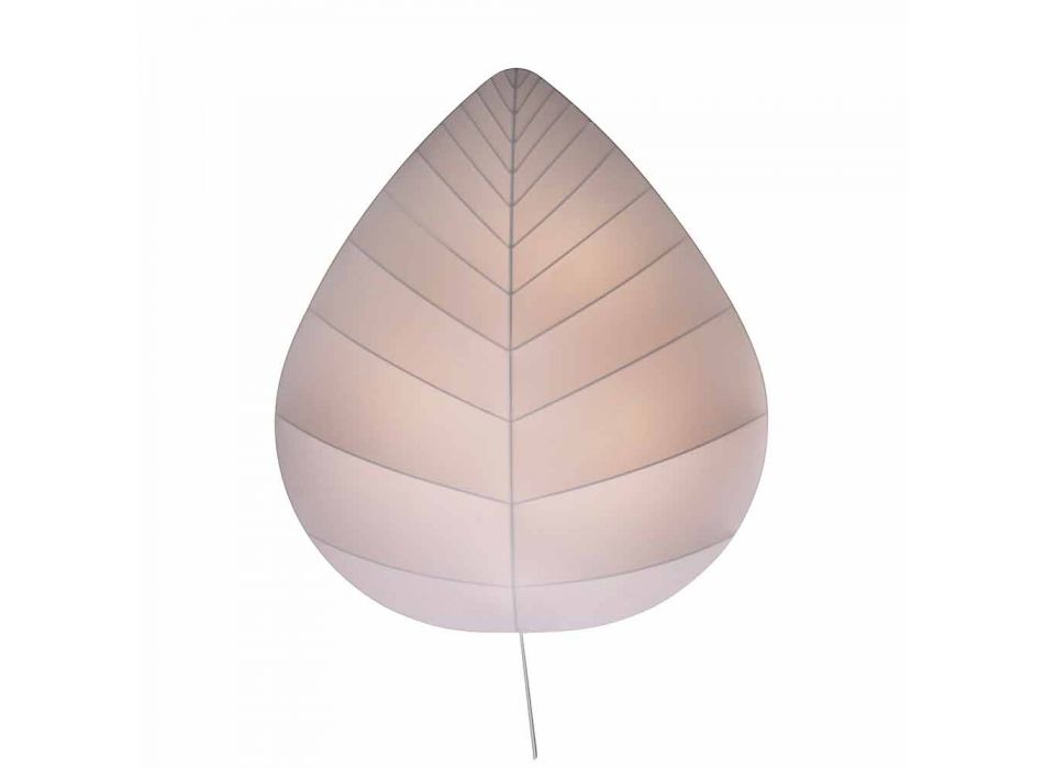 Væglampe i metal og hvidt lycra design i 3 dimensioner - løv Viadurini
