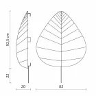 Væglampe i metal og hvidt lycra design i 3 dimensioner - løv Viadurini