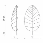 Væglampe i metal og hvidt lycra design i 3 dimensioner - løv Viadurini